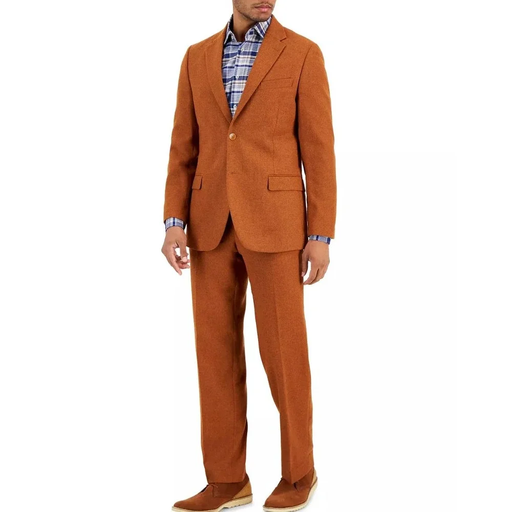 NWT Nautica Modern-Fit Suit, Burnt Orange, 44 Reg, with 36W x 33L pants